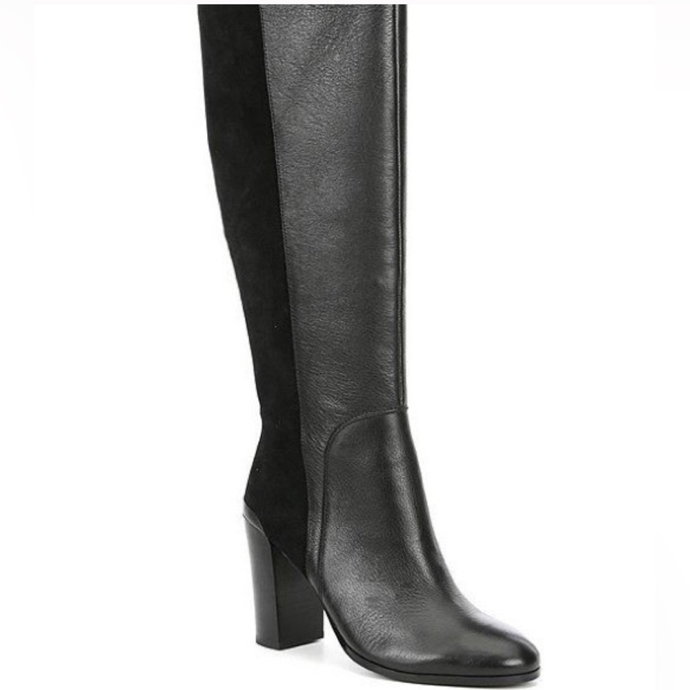 Katherine Kelly Janessa Black Leather & Suede Block.
